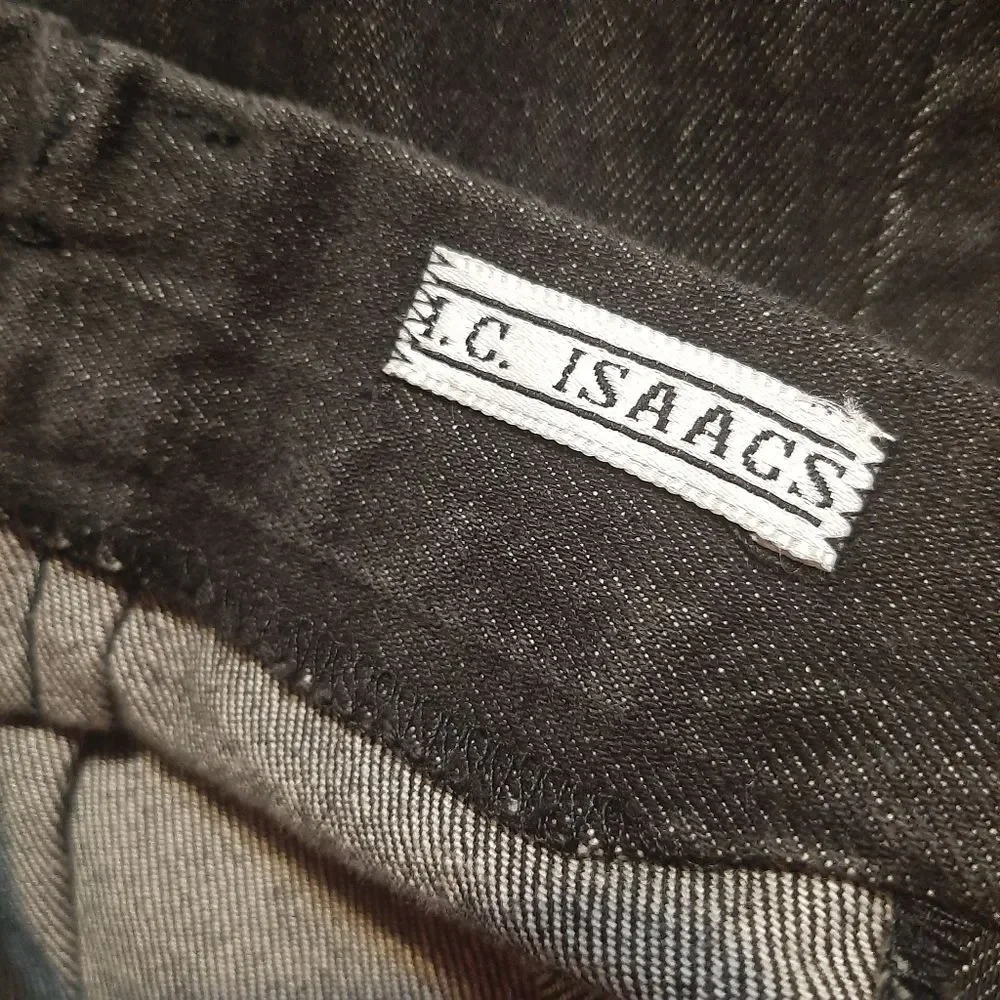 I.C Isaacs Modest Denim Black Maxi Skirt Pocket Size 12